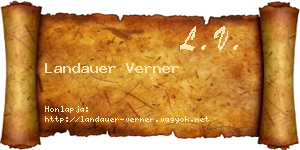 Landauer Verner névjegykártya